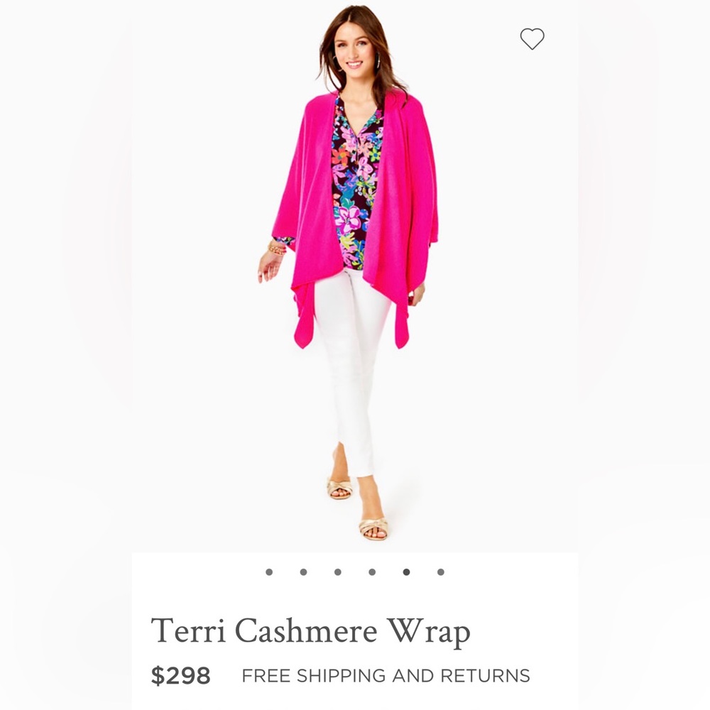 NWT Lilly Pulitzer Pink Terri Cashmere Wrap - Picture 5 of 7